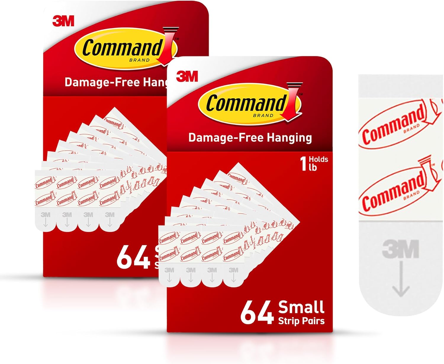 Command Small Refill Adhesive Strips, Damage Free Hanging Wall Adhesive Strips for Small Indoor Wall Hooks, No Tools Removable Adhesive Strip for Living Spaces, 128 White Strips