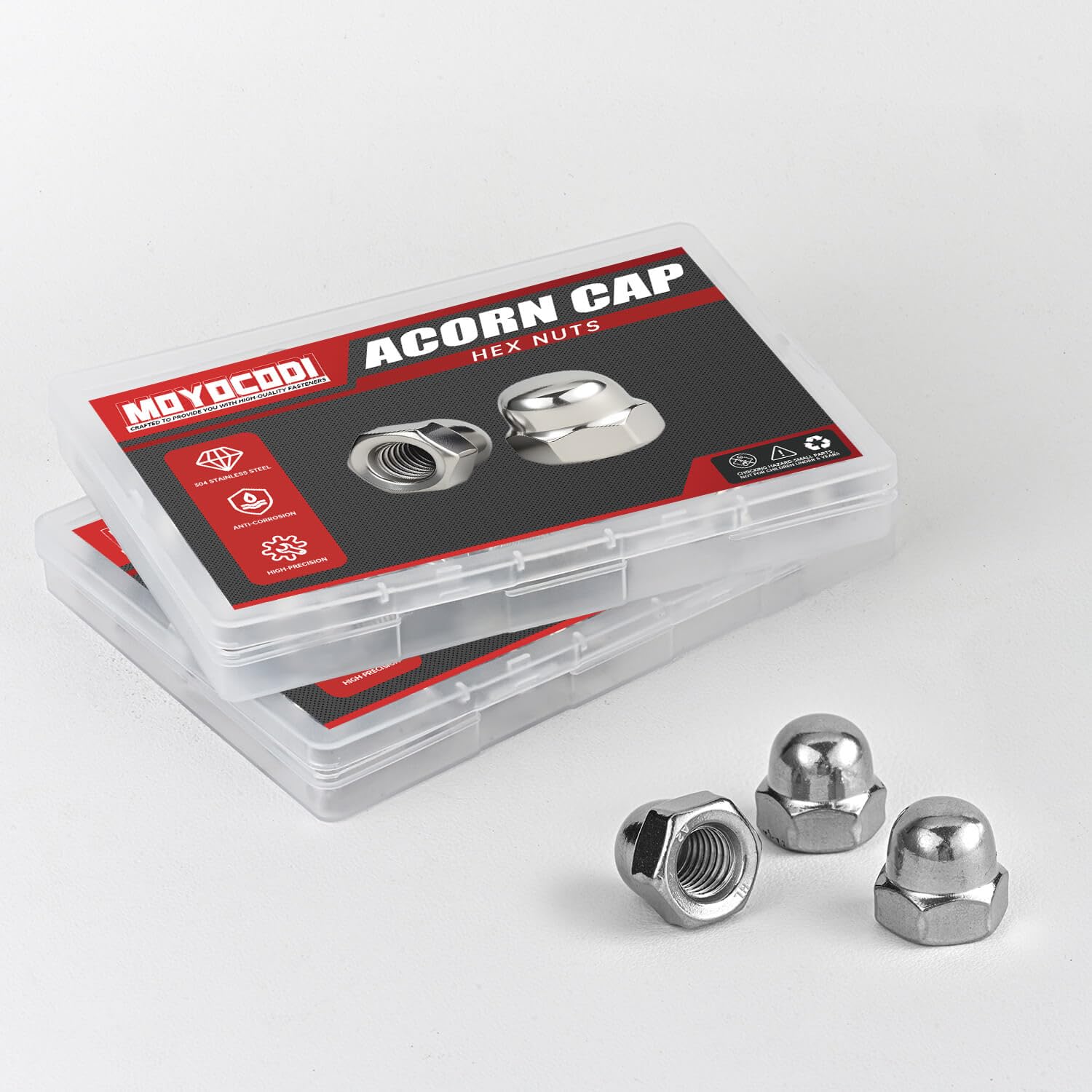 1/2-13 Stainless Acorn Nuts (10-Pack) – 18-8 (304) Coarse Thread, Bright Finish, Corrosion-Resistant – For Boats, Docks, Cars & Furniture