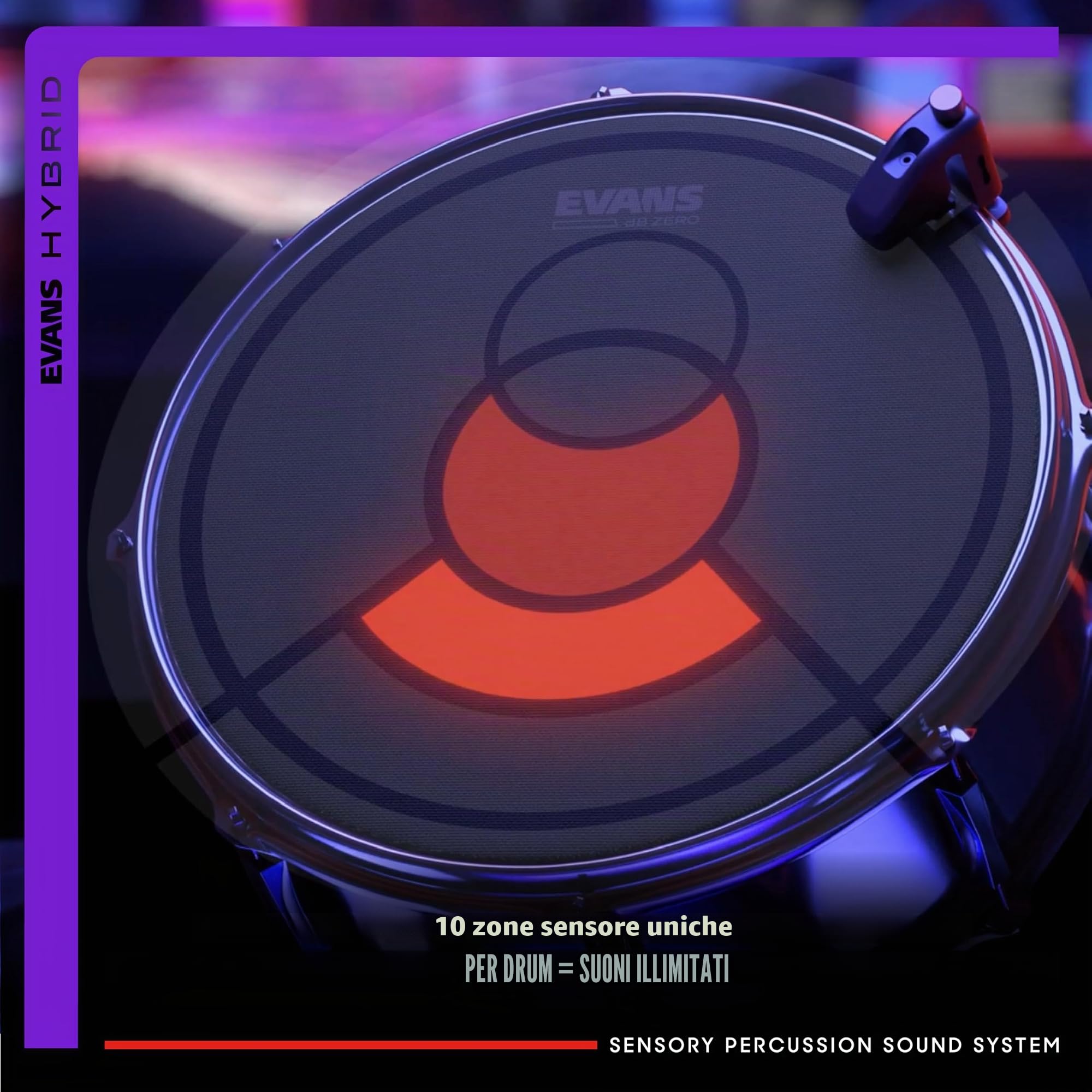 Evans Hybrid Sensory Percussion Sound System - Include Software, Interfaccia Audio, 3 Sensori per Batteria e Cavi - Trasforma QUALSIASI Batteria in uno Strumento Musicale Personalizzabile
