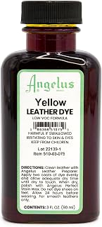 Angelus Leather Dye - Flexible Leather Dye for Shoes, Boots, Bags, Crafts, Furniture, & More 3oz (Yellow)
