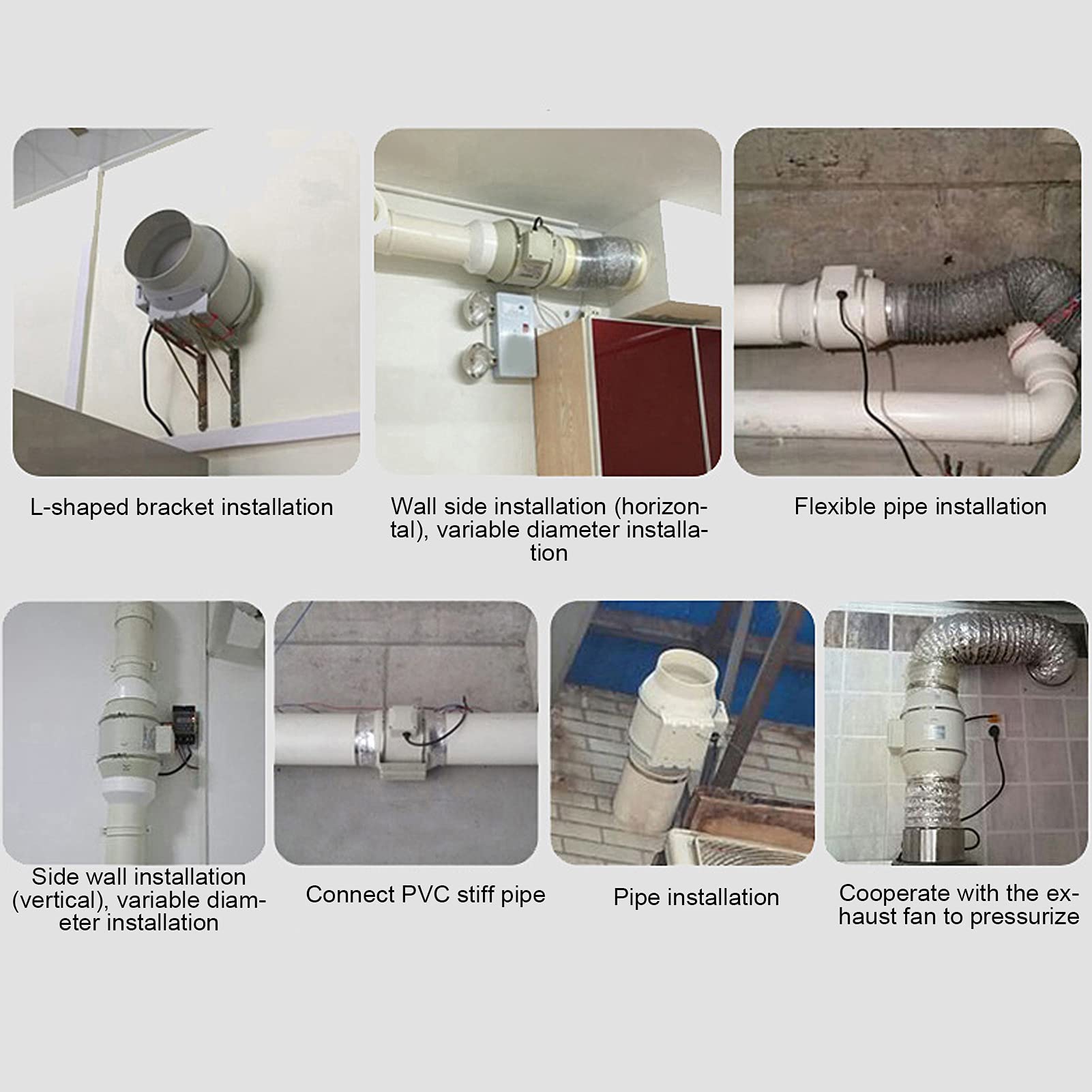 Cocoarm Wentylator 220 V, Bezgłośny Wentylator Wyciągowy ABS do Montażu na ścianie o Wydajności 170 M³/h do Użytku w Kuchni
