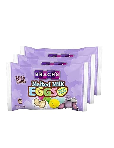 Brach's - Huevo de chocolate con leche y leche de Pascua, huevos de chocolate con leche malteada, bolsas de 5 onzas (paquete de 3)