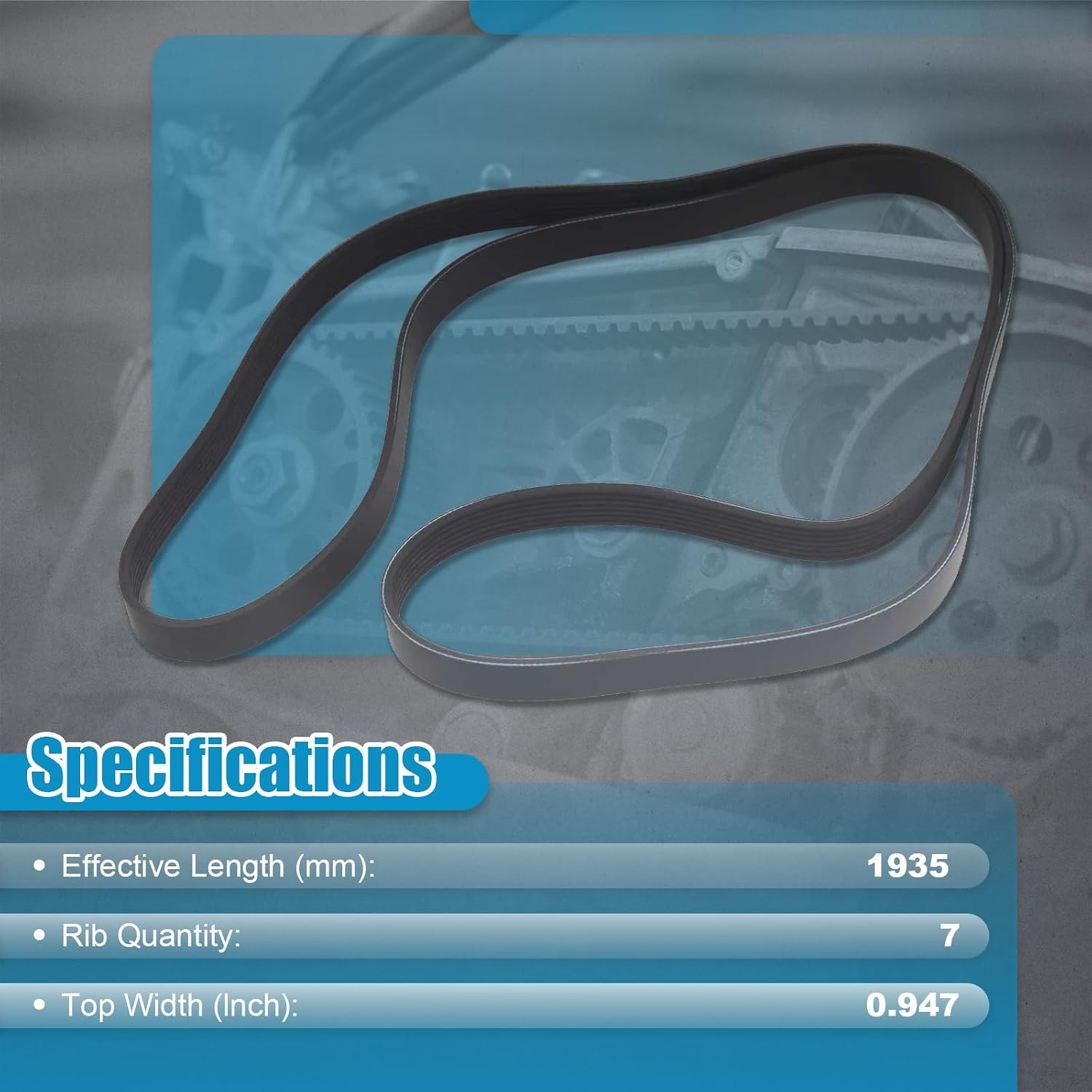 7PK1935 Engine Serpentine Drive Belt fit for Toyota Camry 2002-2006, RAV4 2001-2005, Highlander 2001-2007 Solara 2002-2008, Scion tC 2005-2006 xB 2008-2011 Replace L4 2.0L 2.4L EPDM Belt