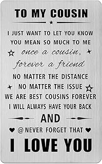 Cousin Card for Women Men - Gifts for Favorite Cousins Birthday Mother's Day Wedding Graduation Christmas Card