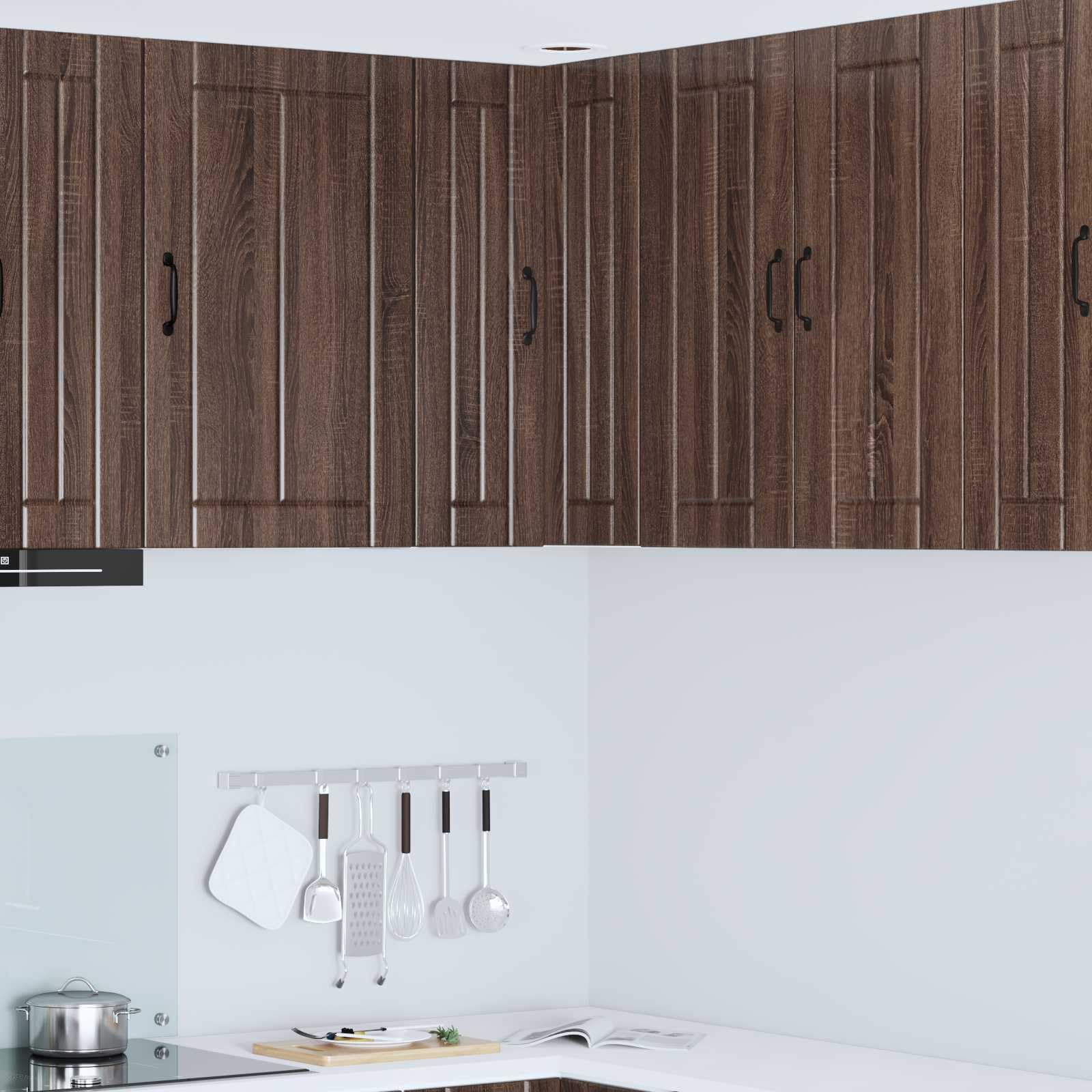 Küchenschrank Braun Eichen-Optik, 57x57x80 cm Holzwerkstoff, Langlebiger Küchenschrank für Kochutensilien, Freistehendes Küchenmöbel mit Stauraum