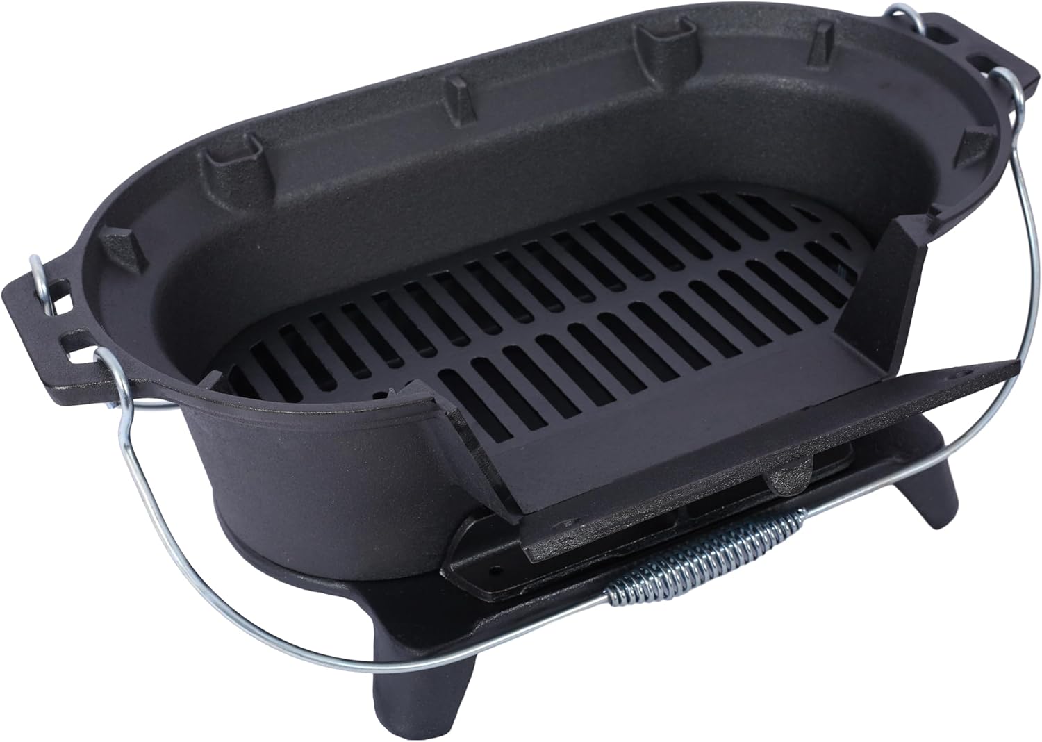 Hibachi Grill Outdoor, Cast Iron BBQ Grill, Small Portable Charcoal Grill Camping Grill, Small Charcoal Grill and Tabletop Cast Iron Skillet for Outdoor Camping Barbecue Picnic