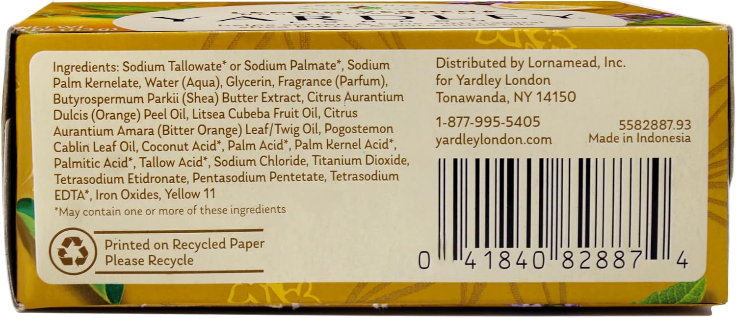 Yardley London Moisturizing Bar Lemon Verbena with Shea Butter 4.0 oz (Pack of 2) image 3