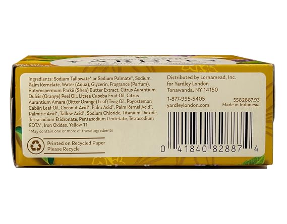 Yardley of London Naturally Moisturizing Bath Bar Lemon Verbena with Shea Butter