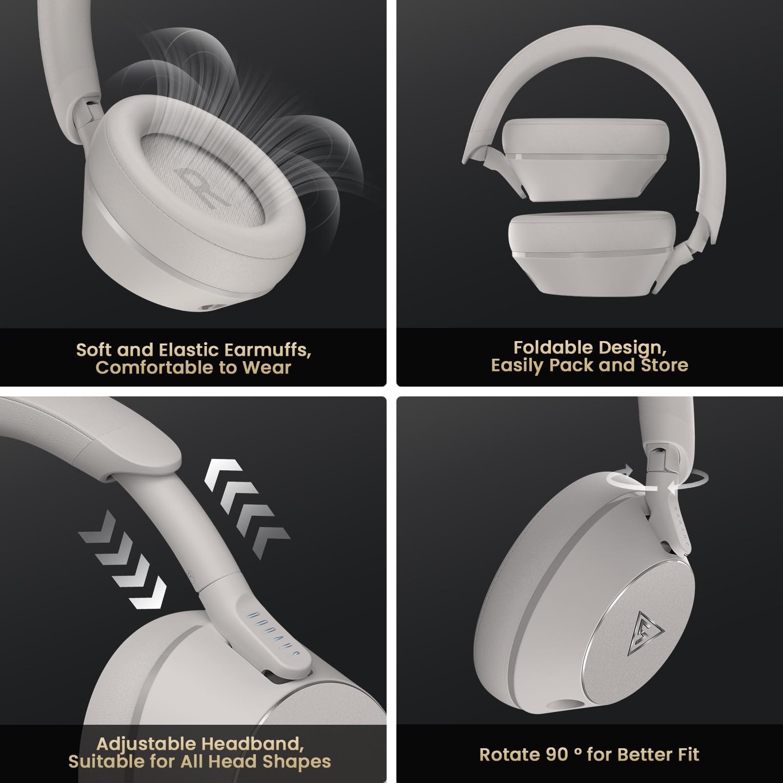 DOQAUS Audífonos profesionales con cable para monitor de estudio para grabación y mezcla de música, auriculares estéreo de 50 mm con conector dual para guitarra eléctrica, teclado, piano, portátil