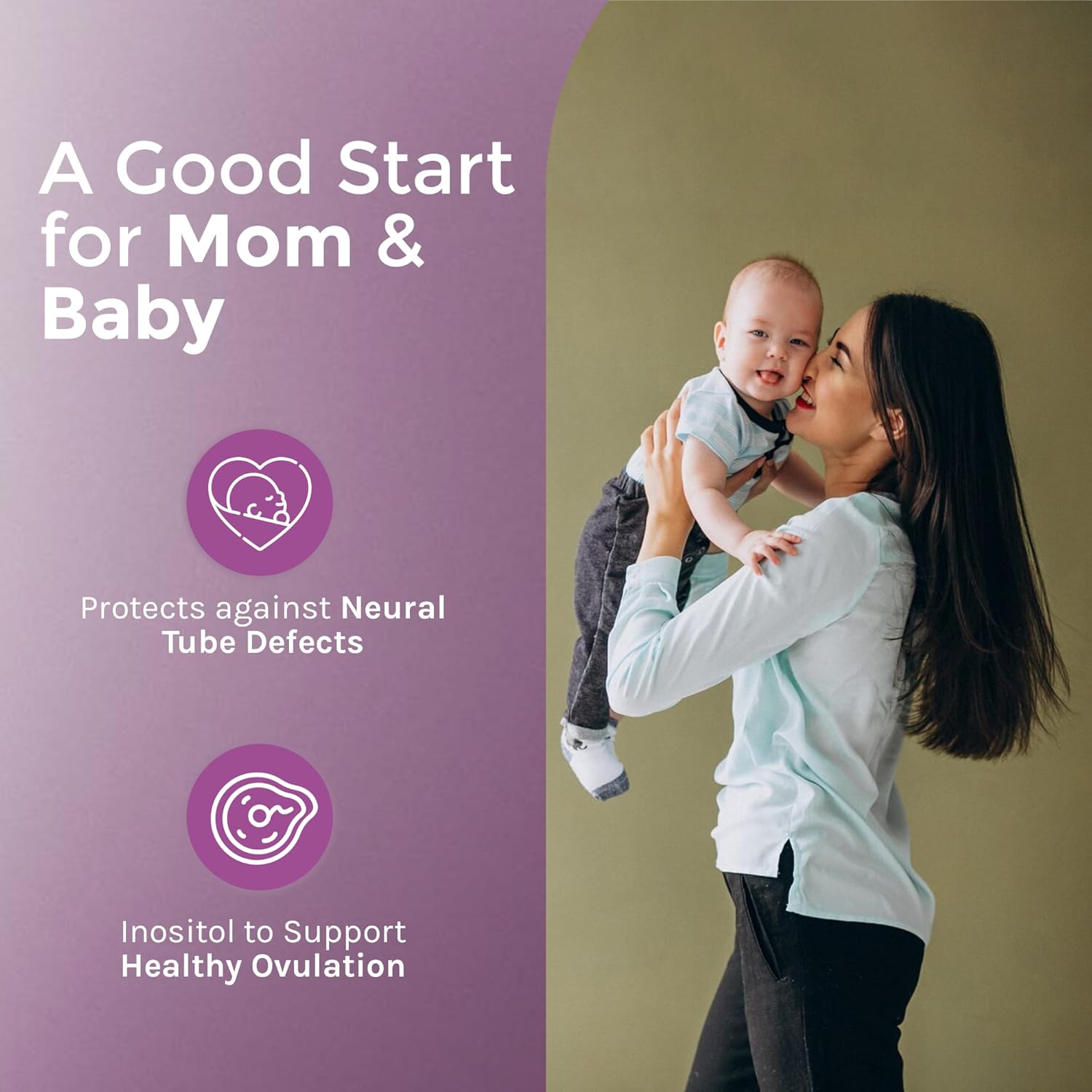 MedFertil Fertility Support, Prenatal Vitamins with Iron, Myo Inositol, Folic Acid, Iodine, Biotin and B Vitamins, 30 Tablets (1 Month Supply) - Elan Healthcare