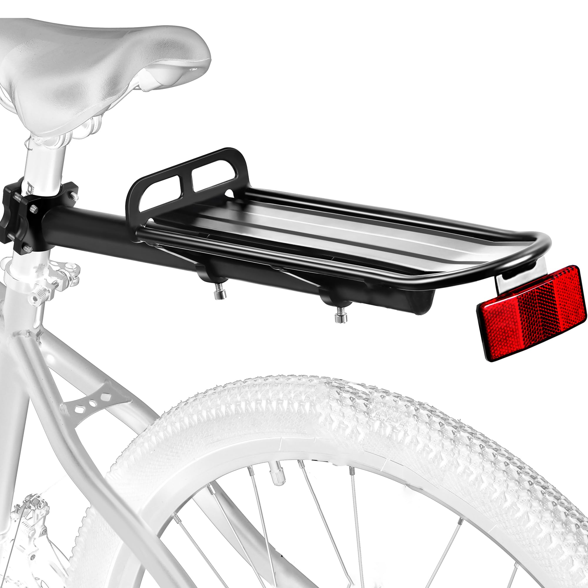 YONTUO Rear Bike Rack,Bike Cargo Rack,Aluminum Alloy,Large Size Reflective,Retractable,Universal