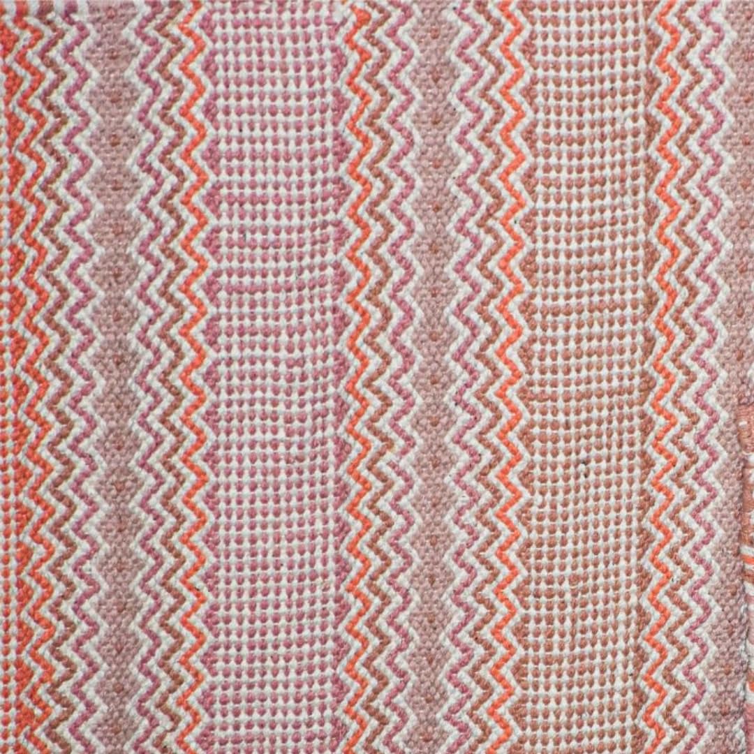 Jute & Co. Tappeto 100% Cotone Naturale, Colore Beige, con Fantasia Tessuta a mano, Lavabile in Lavatrice, 55X140cm