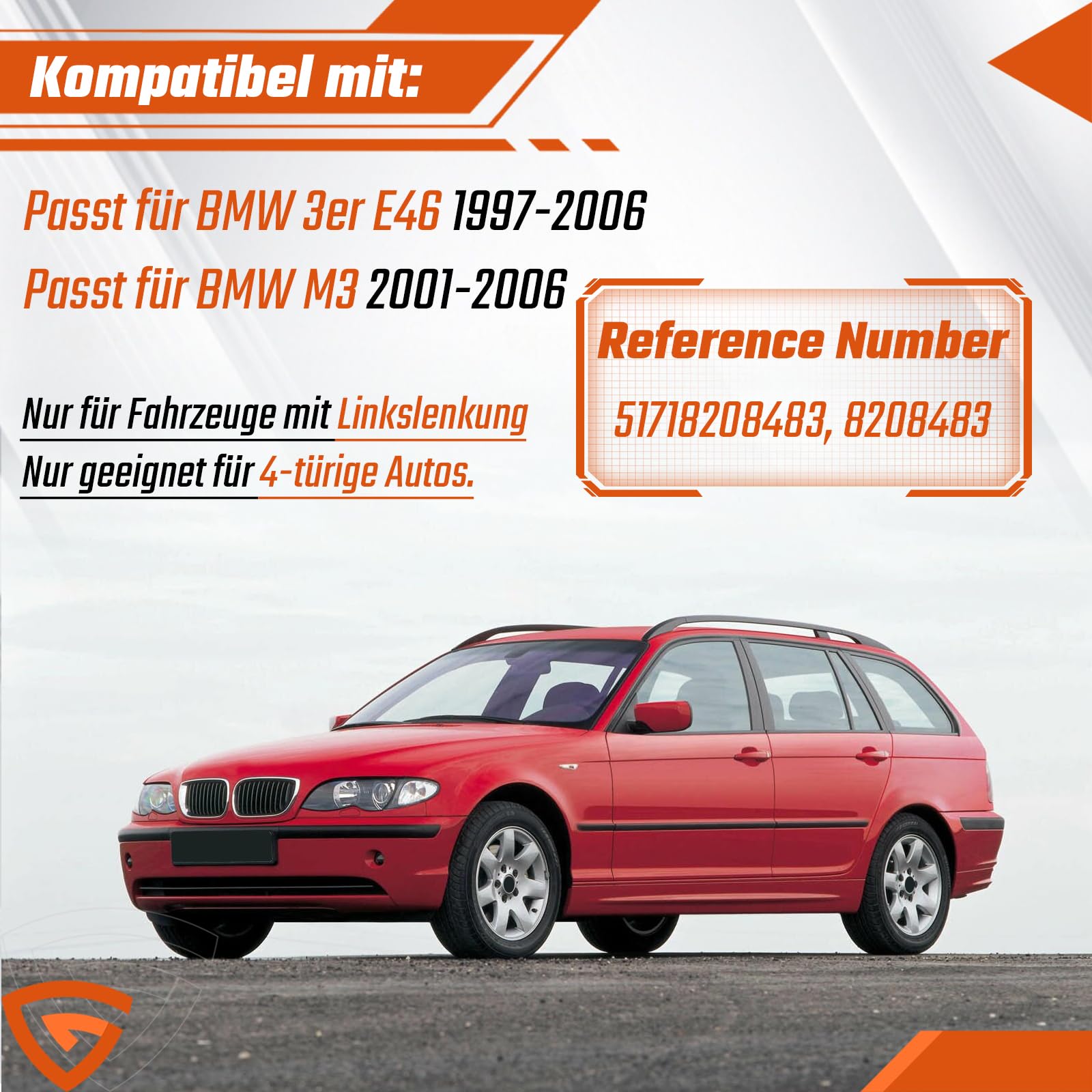 Copri tergicristallo anteriore nero 51718208483 compatibile con BMW 3 Serie E46 M3 323i 325i 330i