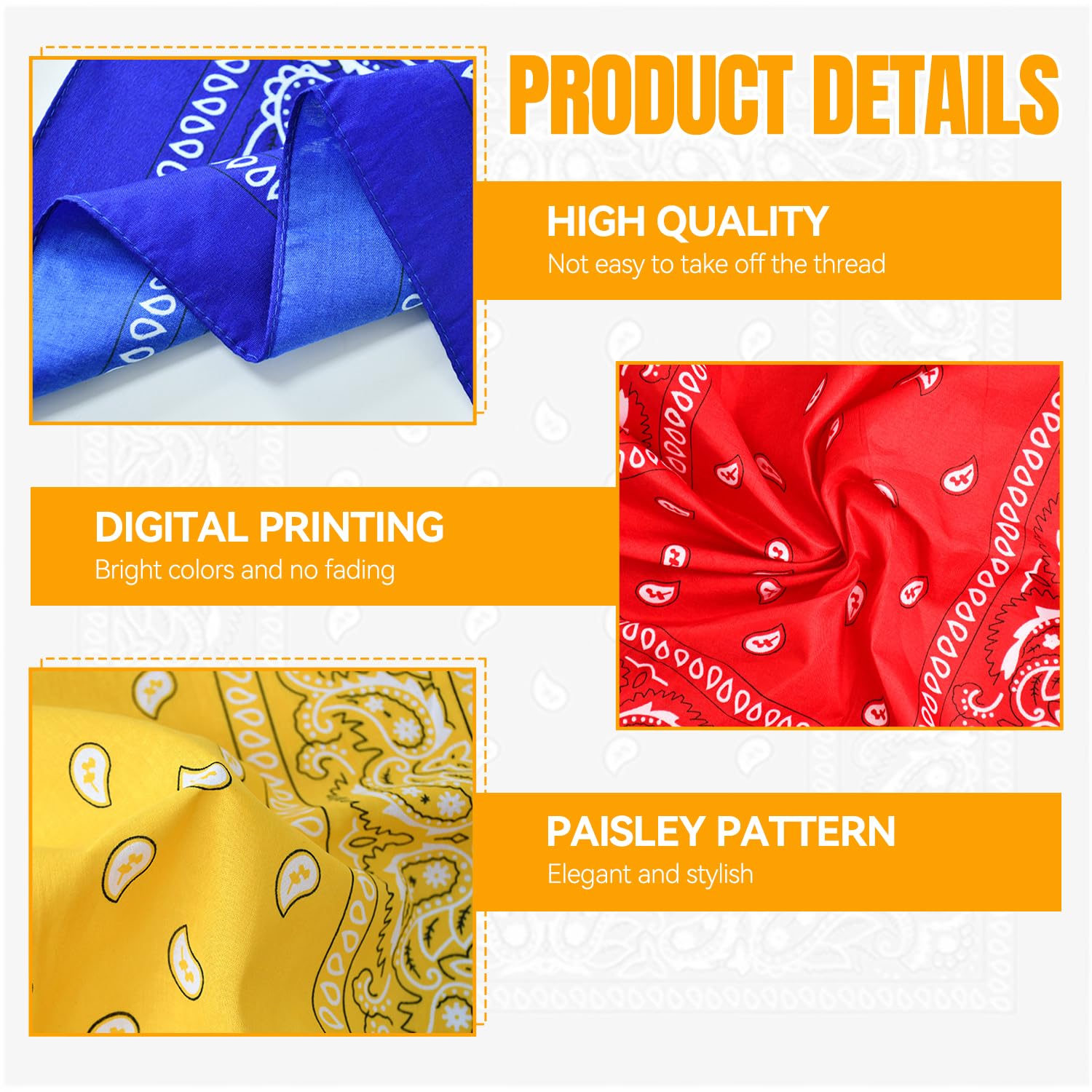 22 pezzi bandana per uomo e donna, design colorato e moderno, per feste, cowboy e sport estivi (55 x 55 cm)