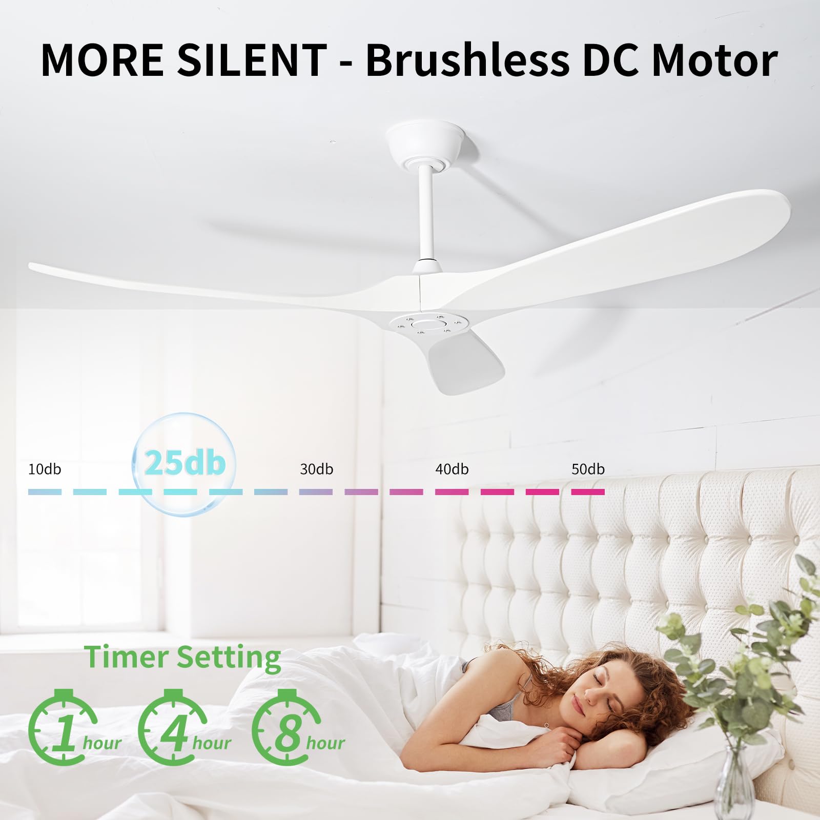 56 Inch 142 Cm Industrial Ceiling Fan Vourdries Black Without Light And - View #9