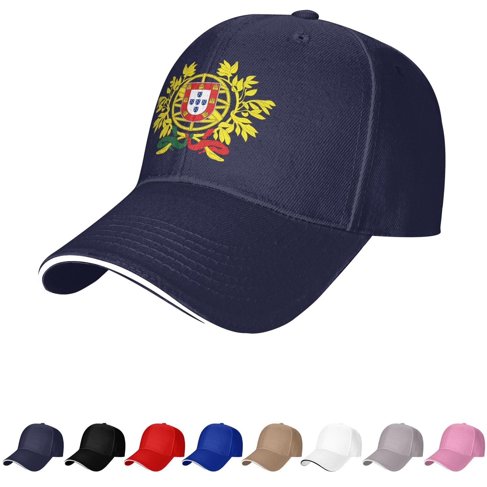 Portugal Emblem Hat Portuguese Caps for Man Woman Coat of Arms of Portugal Baseball Cap Trucker Dad Hat Navy Blue