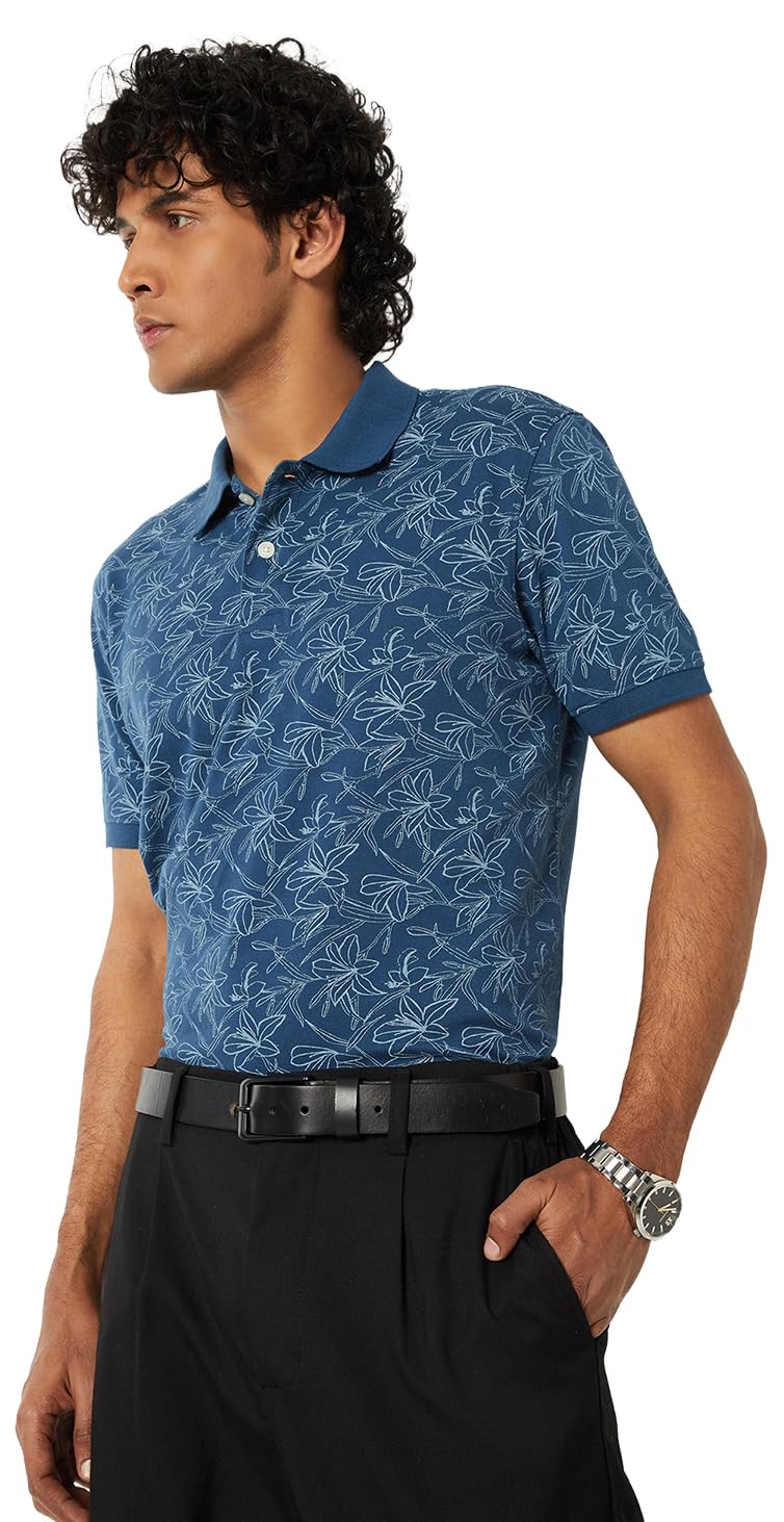 Men's Half Sleeves Regular Fit Printed Polo T-Shirt-image-36