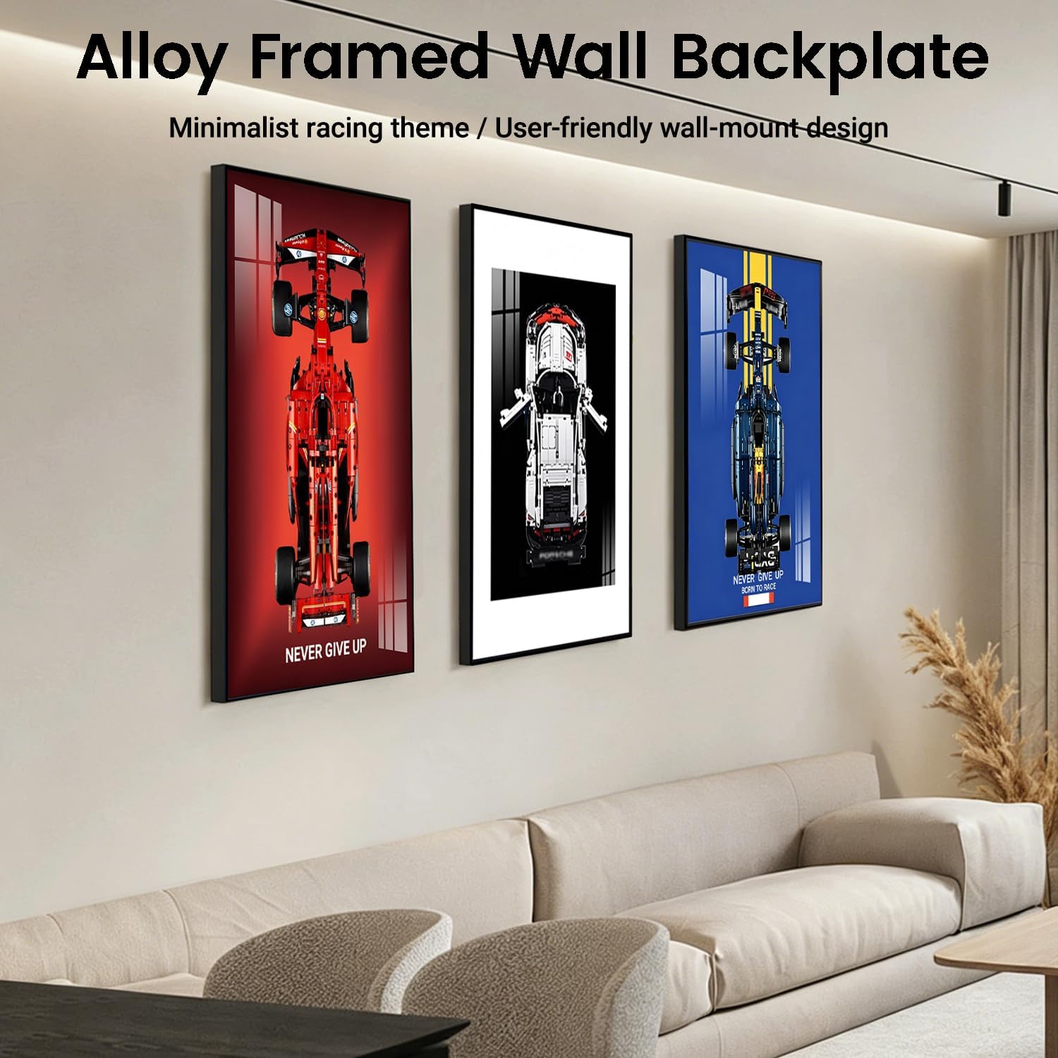 Wall Mount Display Board Compatible with Lego Technic RB20 F1 Race Car 42206 Model Kit – Decorative Wall Mount for Lego Car Model, F1 Gift for Fans (Wallboard Only, Car Not Included)