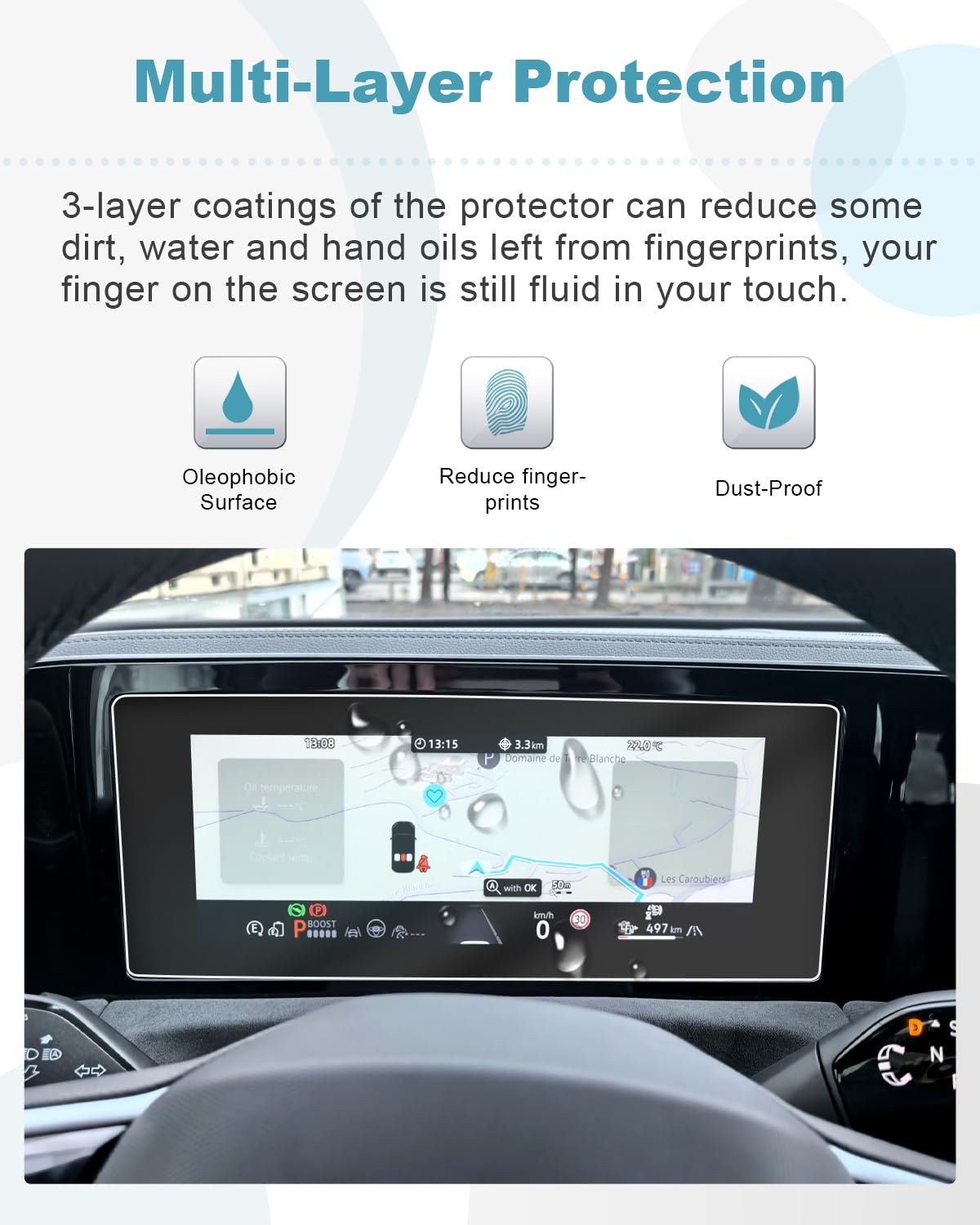 CDEFG Displayschutzfolie Für Skoda Superb IV - 13 Zoll Navi Schutz PET Folie 2er Pack