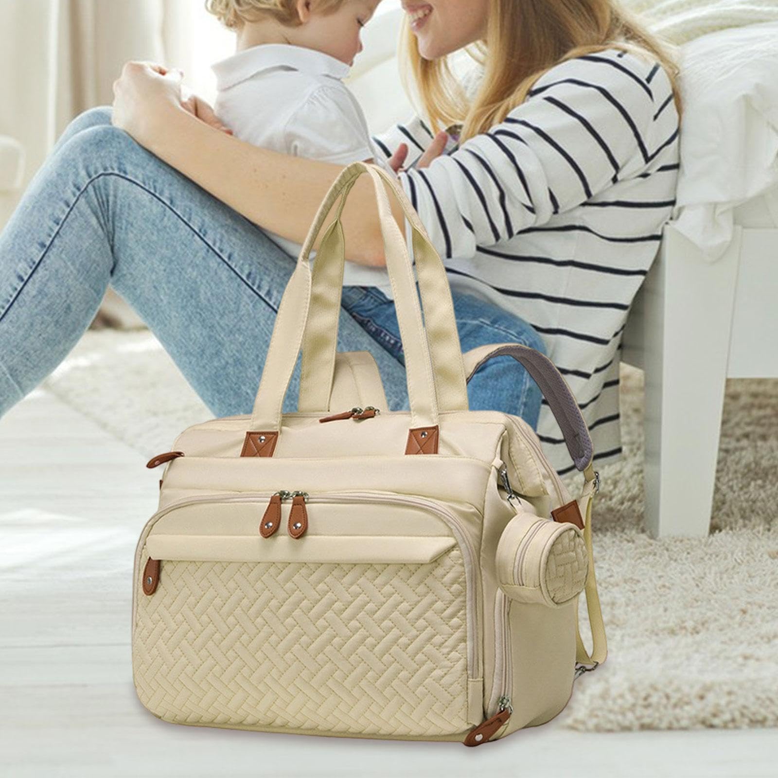 DuskHaven Zaino Fasciatoio con Scomparto per Scarpe, Zaino Allattamento, Custodia per Ciuccio per Donne, per Attività All'aperto, per Papà, Cachi, Taglia unica bambino