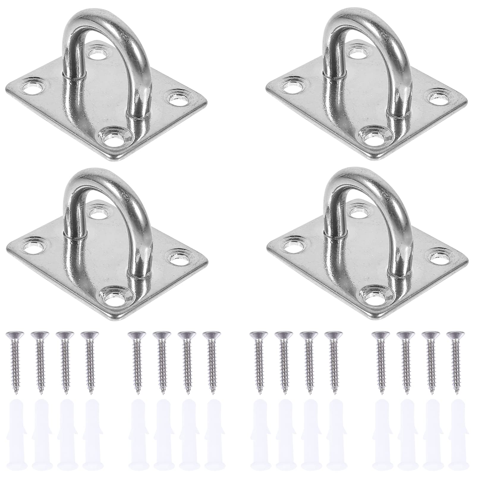 PRETYZOOM Sturdy Ceiling Hooks in 4 Pieces Made of Stainless Steel for Ceiling Fan Hammock Chime Hanging