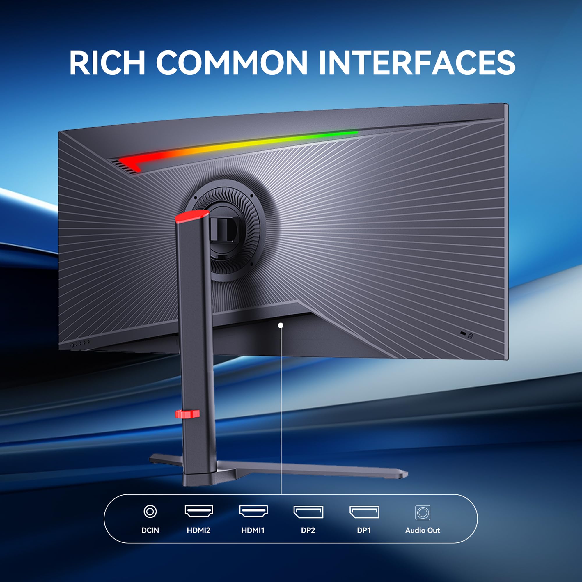Monitor G34WQ de 34 Pulgadas, Ultra panorámico Curvo para Juegos, relación de Aspecto 21:9, WQHD (3440x1440), 165 Hz, 1500R, Compatible con 1 Salida de Audio, 2 HDMI y 2 DP (Negro).