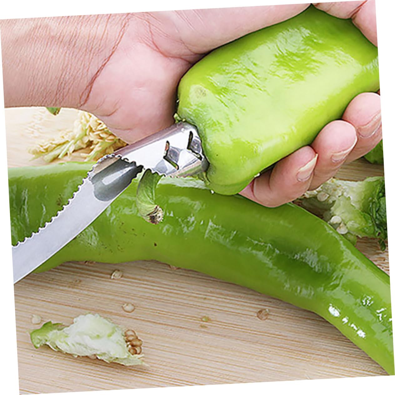 Abaodam Barbecue Support à Poivrons Et Éplucheur Intégré Outil De Cuisson pour Piments Et Cuisses De Poulet