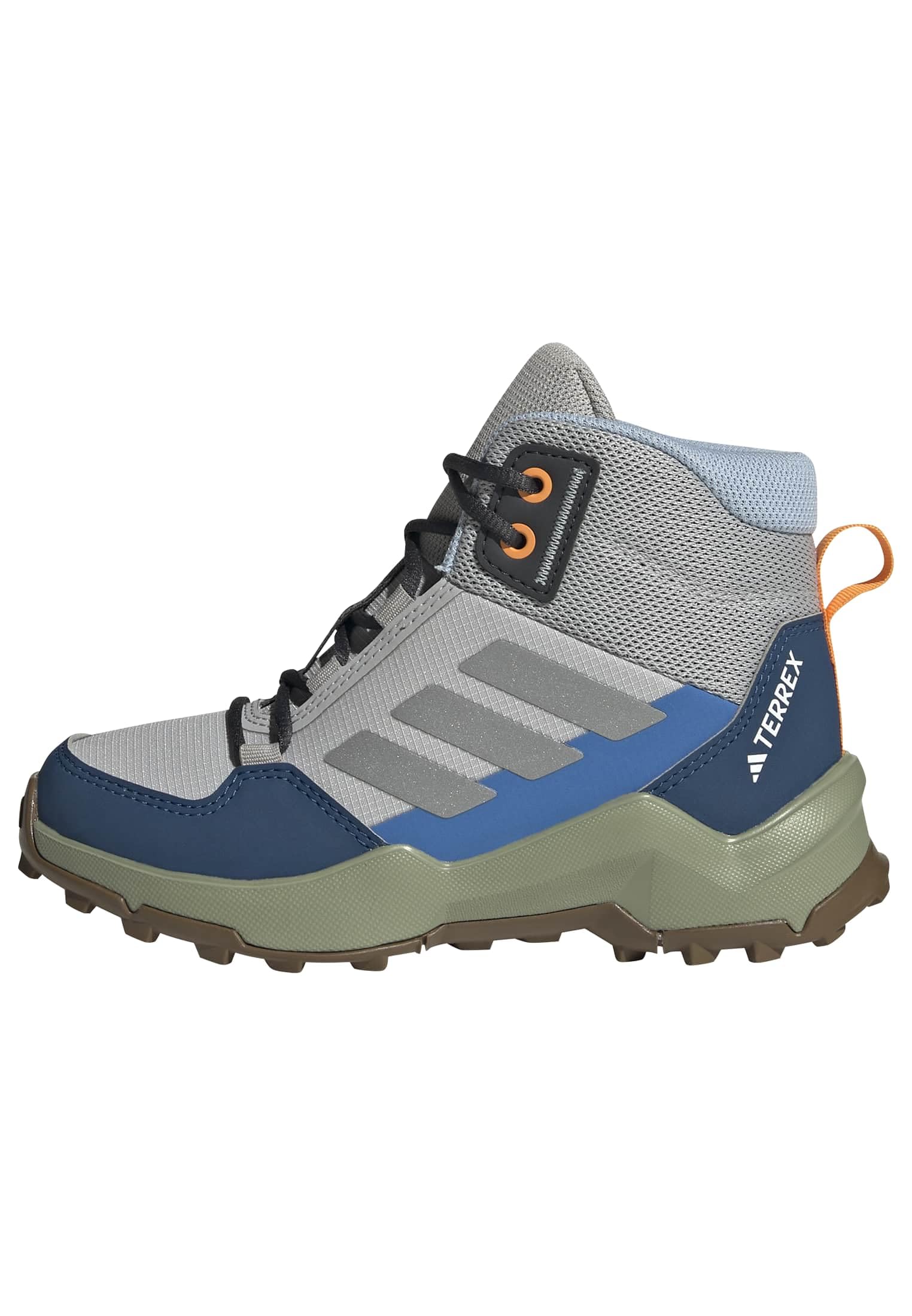 adidas Unisex Kids Terrex Ax4R Mid Hiking Shoes, Grey Two/Reflective Silver/Glow Blue, 4 UK