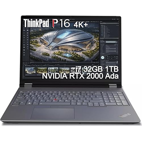 Lenovo ThinkPad P16 Mobile Workstation Laptop (16" 4K+ UHD+, NVIDIA RTX 2000 Ada 8GB, Intel Core i7-14700HX, 32GB DDR5, 1TB SSD) for Designer, Engineer, Architect, Fingerprint, IR Webcam, Win 11 Pro
