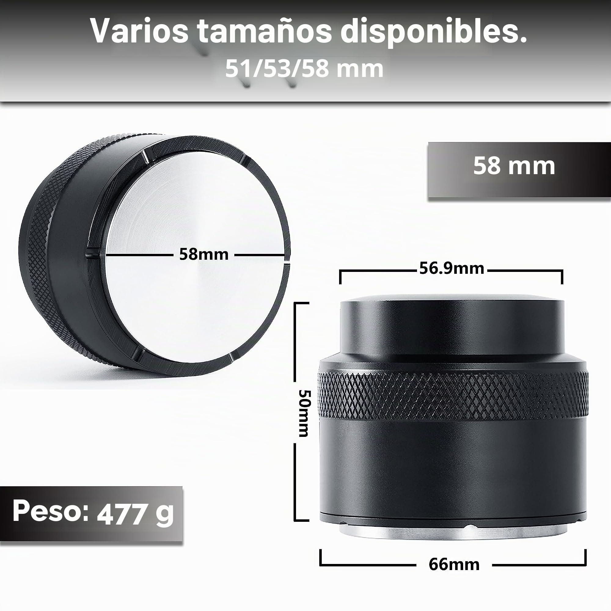 NEOUZA Herramienta niveladora barista de 58 mm con resorte de acero inoxidable con base plana para cafetera de café