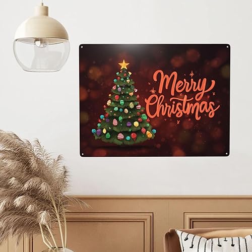 Miniatura 7 de Vintage Merry Christmas Metal Tin Plaque Sign, 12X16 Inch Retro Wall Art Print Poster Signs,Retro Oil Painting Styles, Ideal For Festive Home,