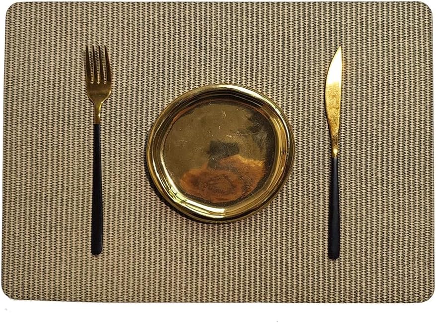 Leather Placemat Waterproof Placemat Restaurant Western Placemat Insulation Mat(C)