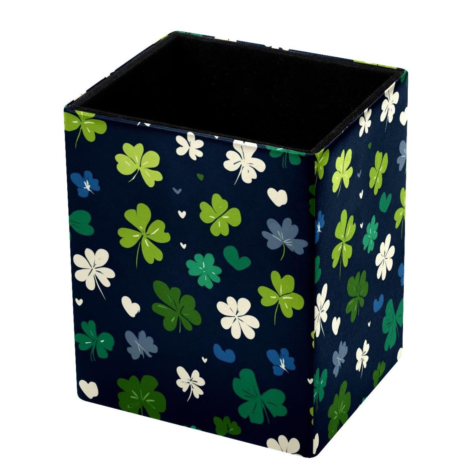 VAPOKF Pencil Holders for Desk, St. Patrick's Day Printed Pen Holders Pen Pot Makeup Brushes Storage Desktop Stationery Supplies Organiser for Home Office