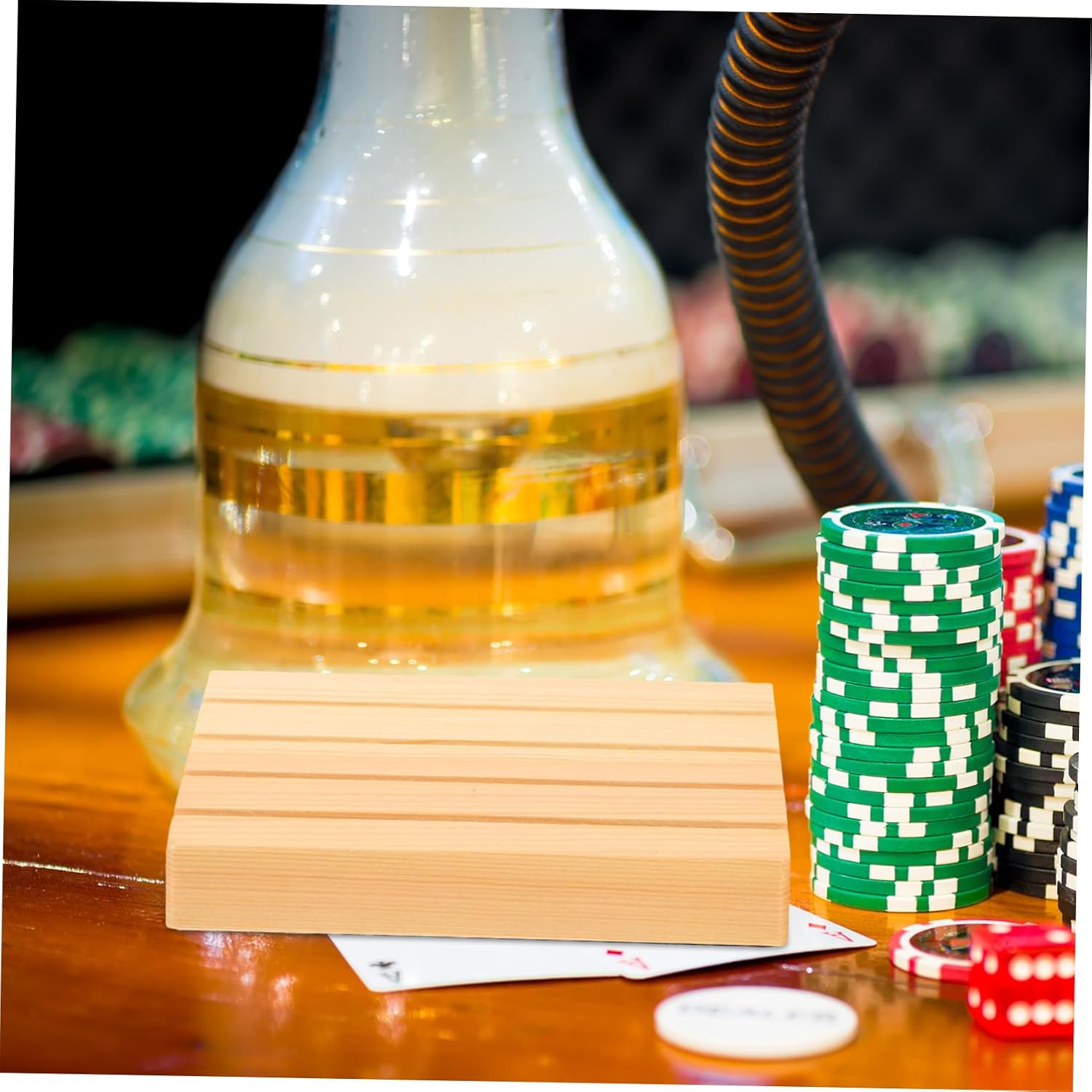 SUPVOX 2Pcs Wooden Card Stand Game Card Storage Holder for Easy Display Smooth Finish for Games Creative Decor for Chess Rooms Hotels and Gambling Houses