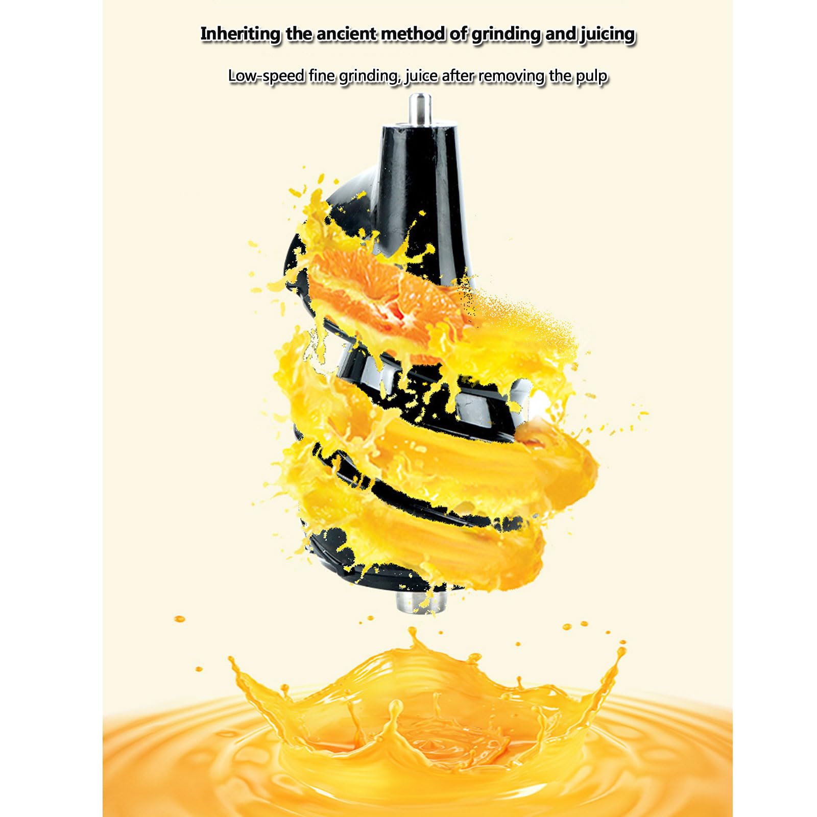 Exprimidor Multifuncional Hogar, Exprimidor Lento Gran Diámetro Separa Frutas Verduras Recién Exprimidas Eficiencia Jugo Puro 95% Adecuado para Cítricos y Zanahorias,Red