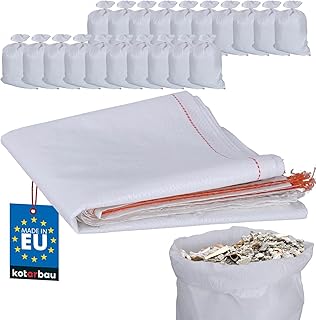 KOTARBAU® Juego de 20 sacos de tejido de polipropileno (55 x 80 cm), color blanco