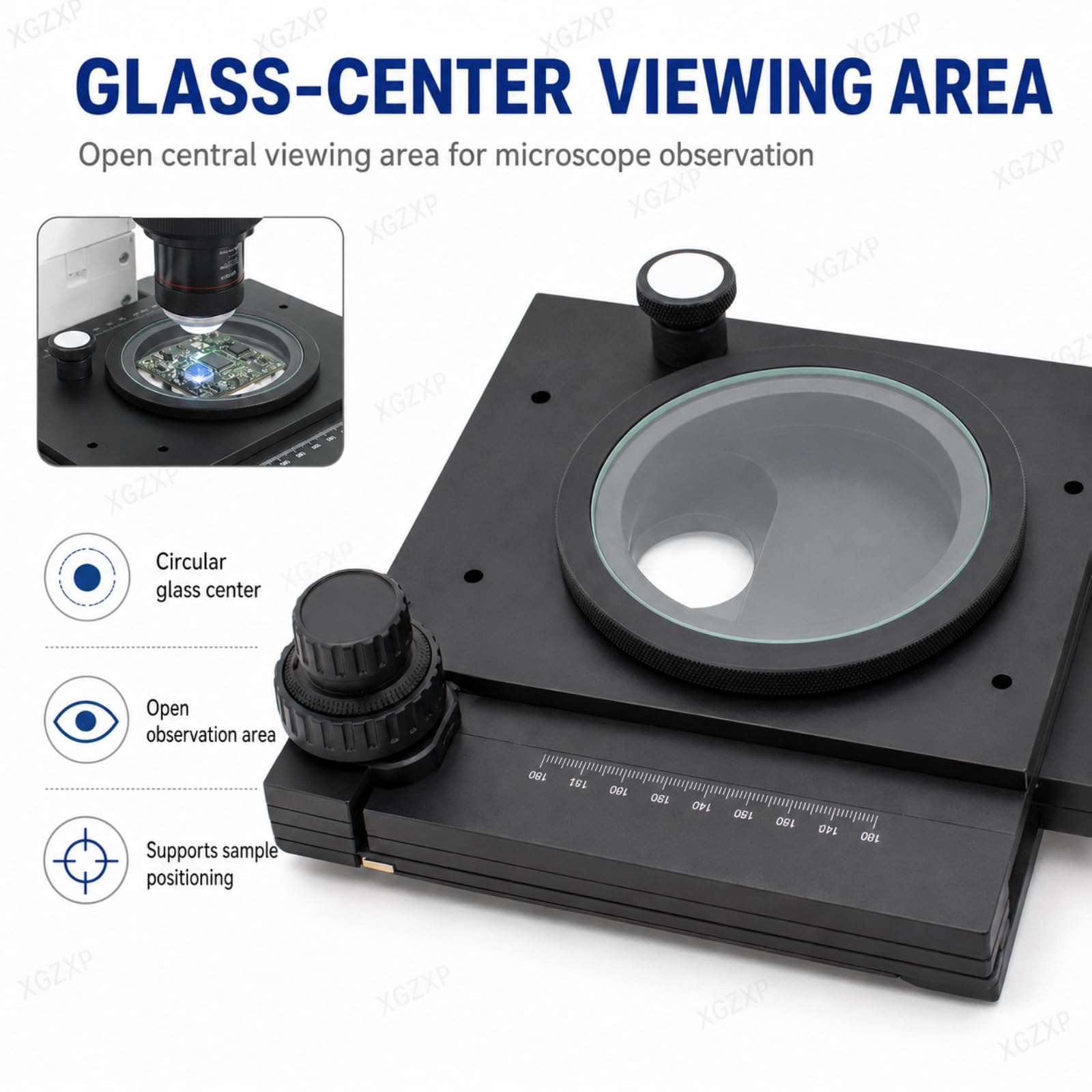 Platina Deslizante Manual Xy De Precisión para Microscopios,Plataforma Xy para Microscopio con Eje Z Giratorio De 360 ​​Grados,Recorrido De 60 Mm X 55 Mm,para Microscopios Digitales