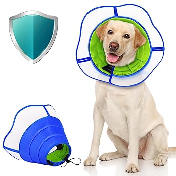 IDOMIK Dog Recovery Collar, Waterproof Soft Dog Cone After Surgery, Comfy Protective Elizabethan