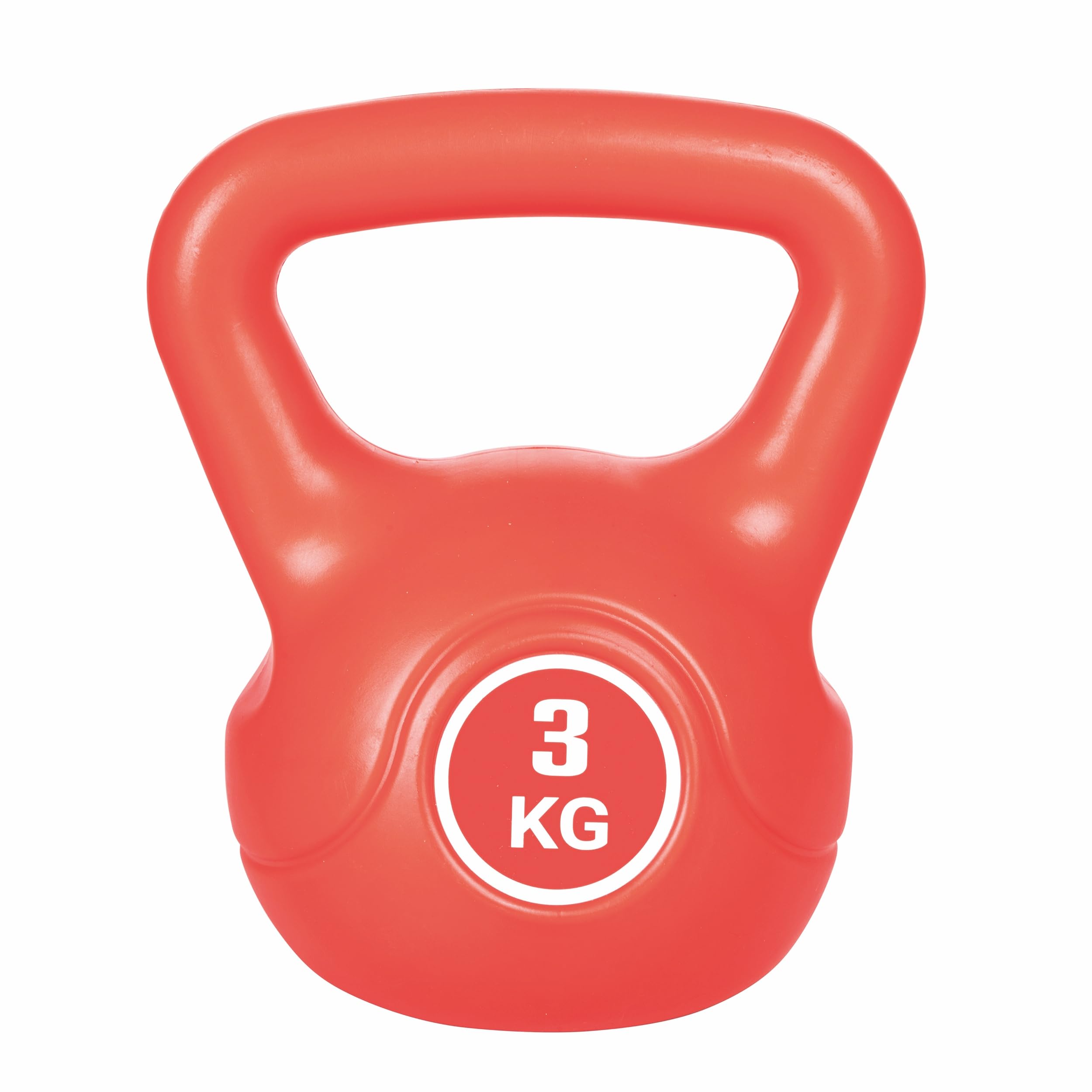 Kettlebell 3 Kg per allenamento, antiscivolo, rosso, FitLover
