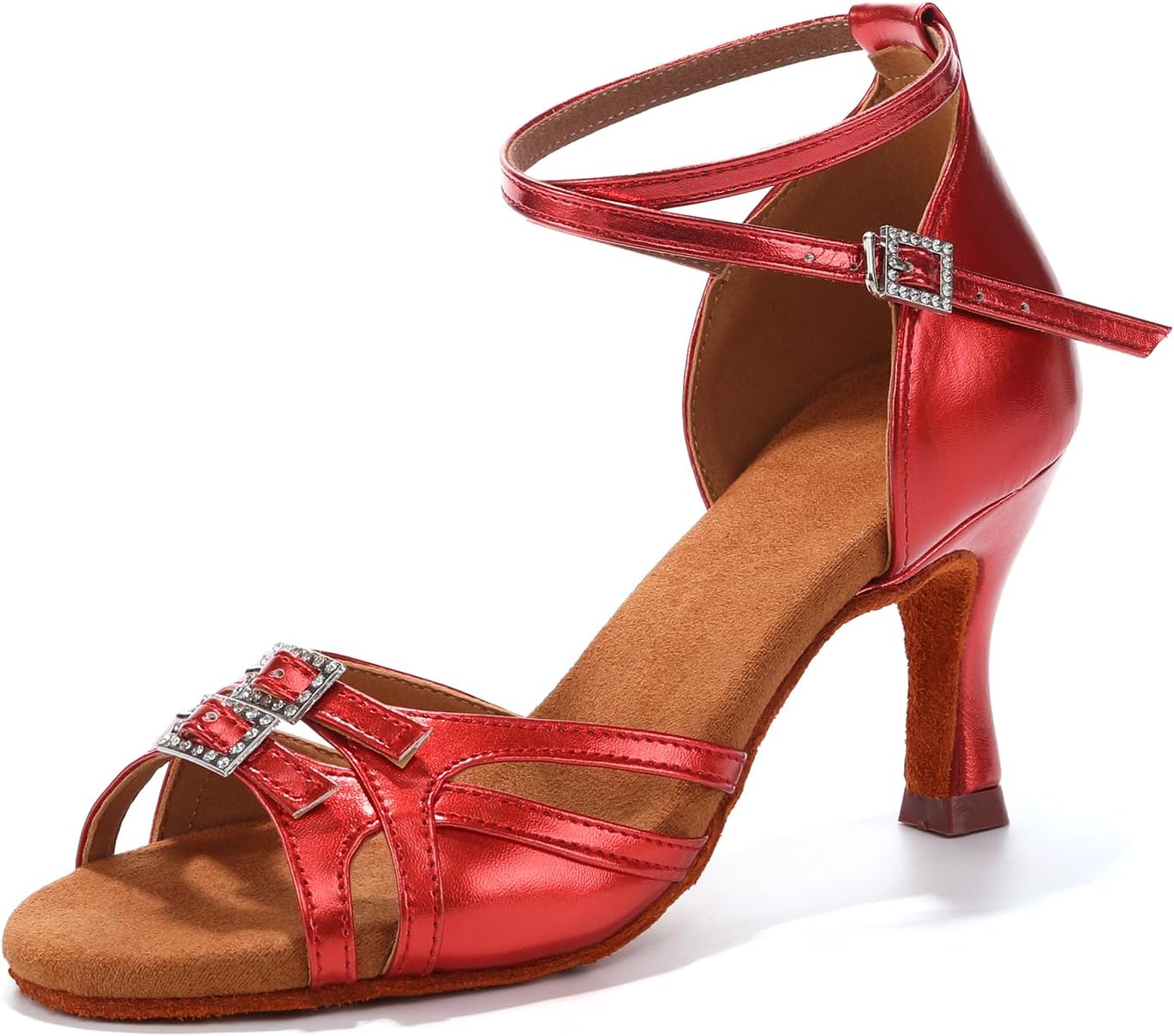 Women's Latin Ballroom Dance Shoes Satin Salsa Professiona Dance Shoes Suede Sole