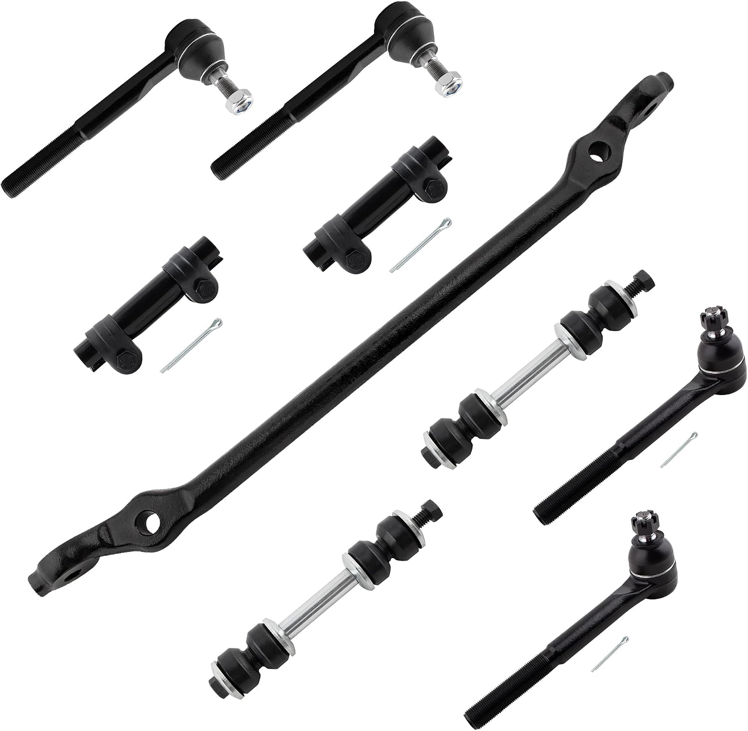 BOXI 9pc Tierod End Drag Center Link Adjustment Sleeve Sway Bar Stabilizer Set Fits for Chevrolet C1500 Suburban C2500 1993-1999 Tahoe Yukon 95-99 / 2WD/RWD Models / DS1406 ES2837 ES2836 ES2004 K5252