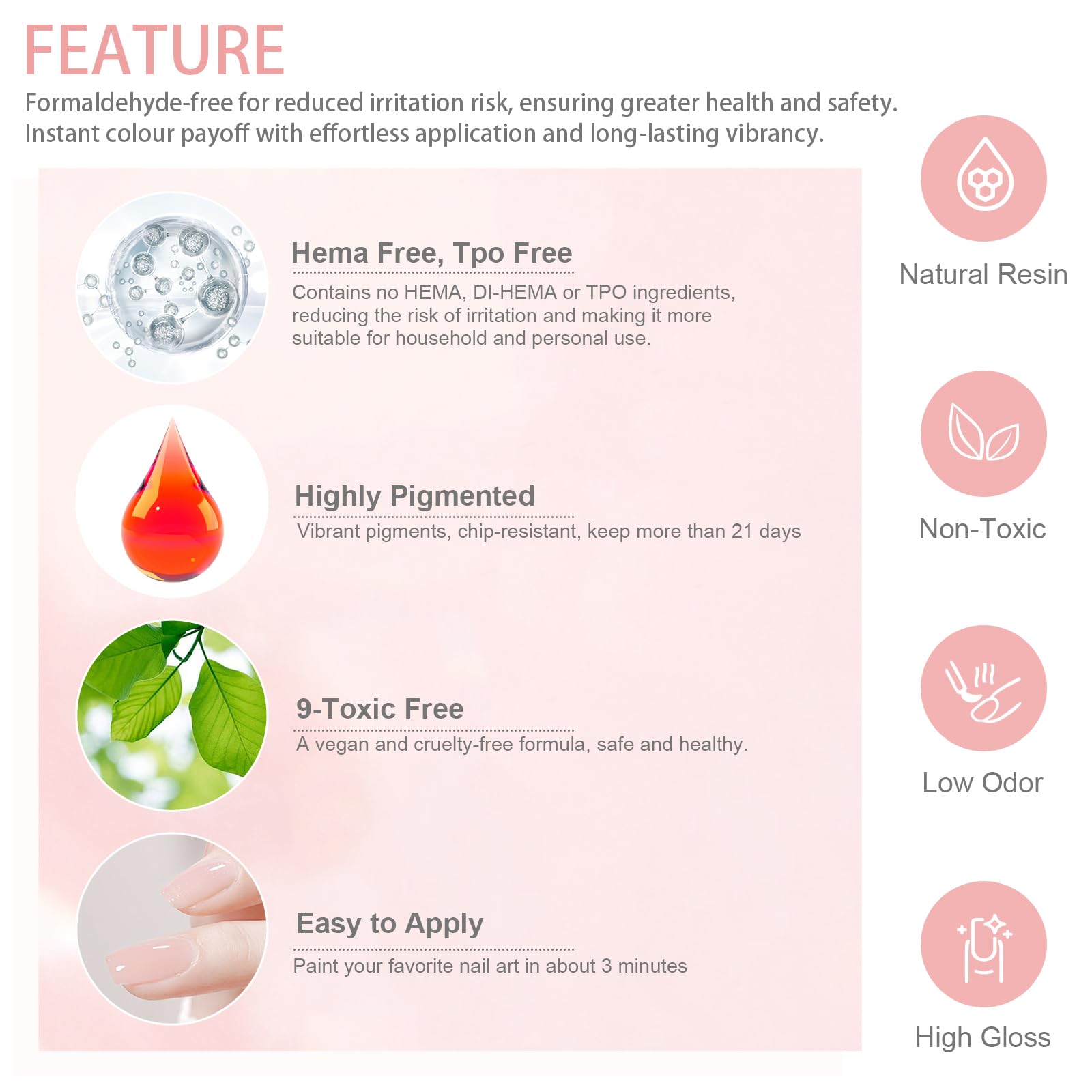 INPING Pintauñas Semipermanentes, TPO-FREE HEMA-FREE, Crystal Jelly Rose Esmaltes Semipermanentes de Uñas en Gel UV LED Gel Nail Polis Uñas Diy Manicura Nail Art Set, 7 ML — view 4