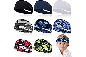 8-Pack Kids Soccer Headbands: Sweat-Wicking, Non-Slip, Breathable