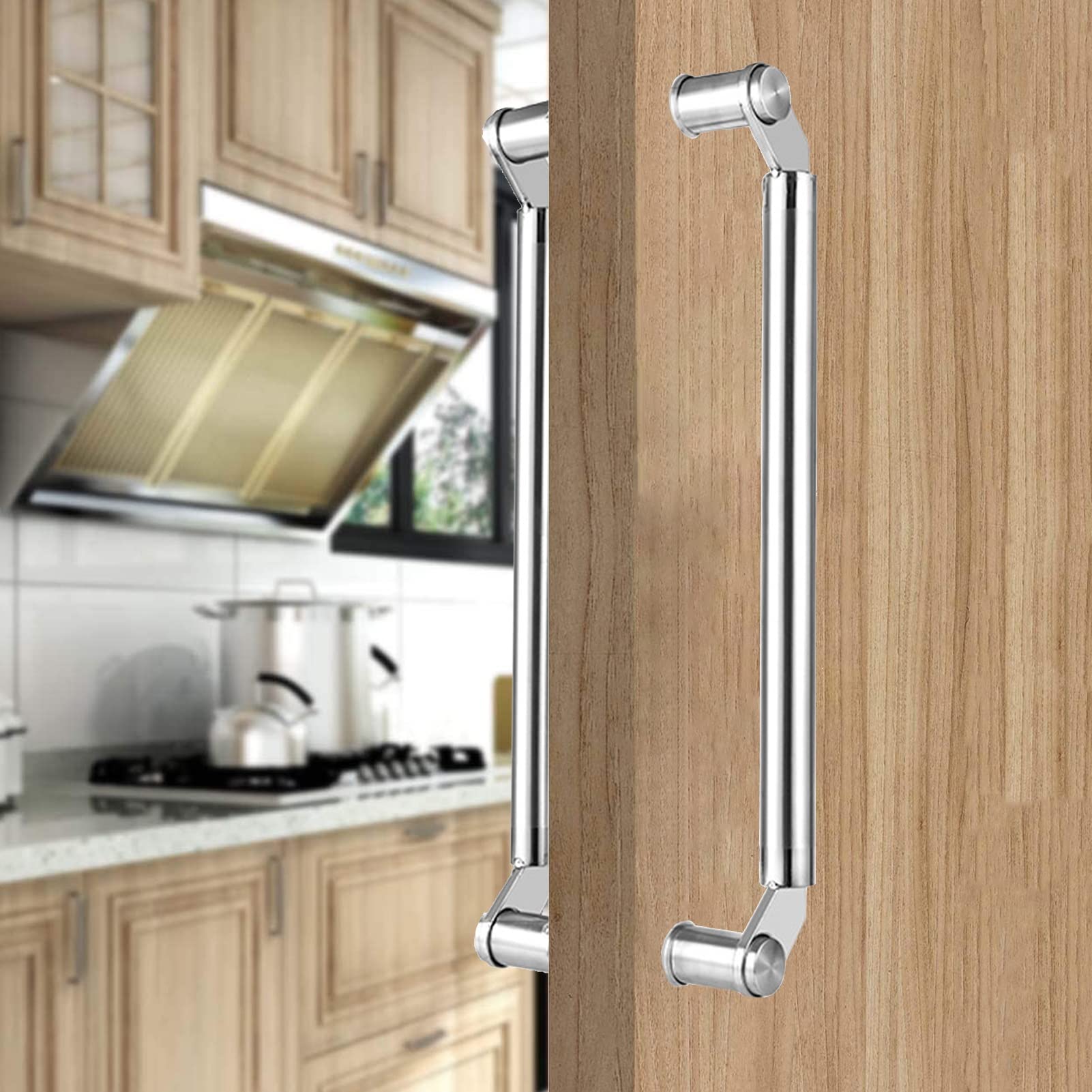 MXXQRHF Modern H Shape Sliding Door Handle - Double Sided Pull Bar for Barn & Shower Glass Doors, 47" Silver Finish - Durable & Stylish Entryway Hardware