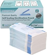 200 Pcs Self Sealing Sterilization Pouches 2.25” x 4” by Vastmed | Dual Indicators Autoclave Sterilizer Bags for Dental Medical Instruments Clean Tools