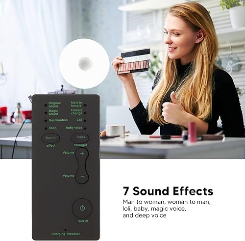 Miniatura 6 de Cambiador de voz, Disguisador de voz portátil de 7 sonidos, mini cambiador multifuncional, para teléfono móvil PC para Xbox para PS4, para chatear y