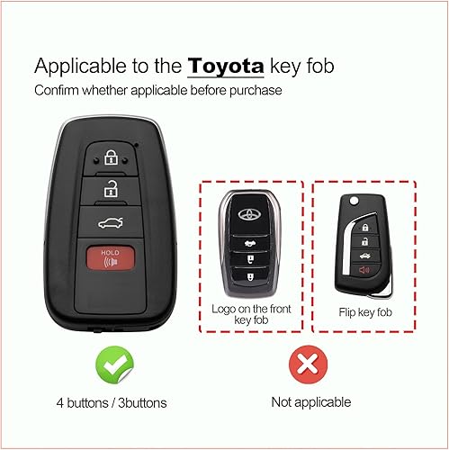 Miniatura 5 de Compatible con llavero Toyota Funda de cuero para llavero Toyota Protector Avalon Camry TRD Corolla Highlander Prius Prime RAV4 Prime CHR Accesorios