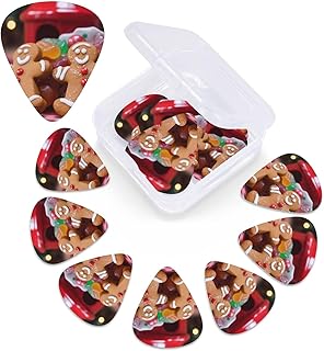 Gingerbread Man Candy print Guitar Picks 12 Pack Personalized Guitar Picks with Storage Box Guitar Accessories for Ukulele Electric Acoustic Guitars Bass