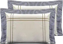 Par de Fronhas Com Abas Americanas Percal 180 Fios Porcelana