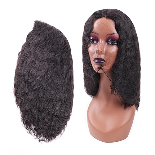 Miniatura 5 de Redes invisibles para cabello largo, 100 piezas de malla elástica negra de 24 pulgadas para mujer, gorra de peluca para pelucas, cierre frontal,